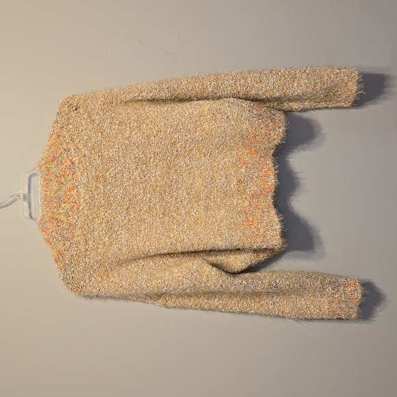 NWT Free People Stardust  Beige Conch Shell Combo Cozy Crop Sweater Size S - Picture 5 of 9